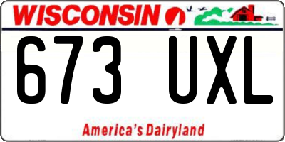 WI license plate 673UXL