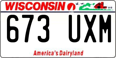 WI license plate 673UXM