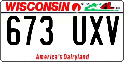 WI license plate 673UXV