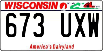 WI license plate 673UXW