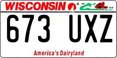 WI license plate 673UXZ