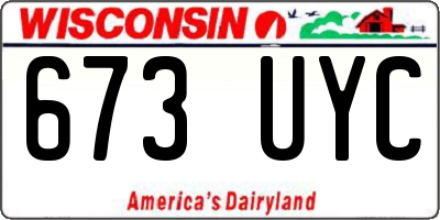 WI license plate 673UYC