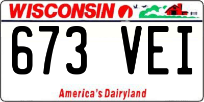 WI license plate 673VEI