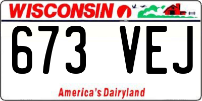 WI license plate 673VEJ