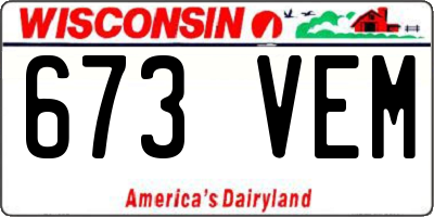 WI license plate 673VEM