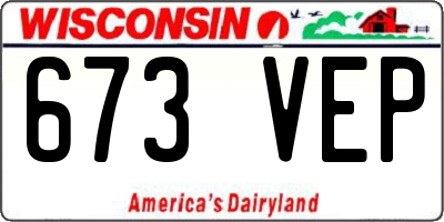 WI license plate 673VEP