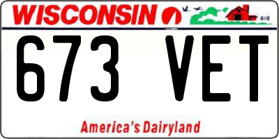 WI license plate 673VET