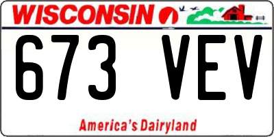 WI license plate 673VEV