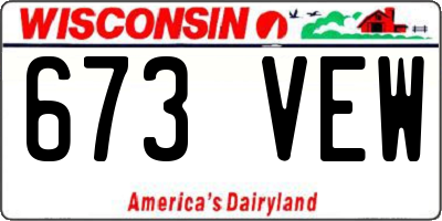WI license plate 673VEW