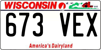 WI license plate 673VEX