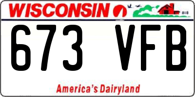 WI license plate 673VFB