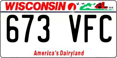 WI license plate 673VFC