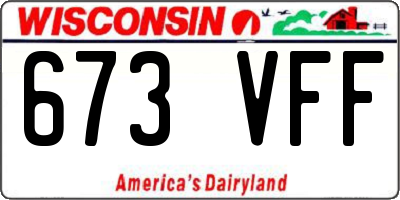 WI license plate 673VFF