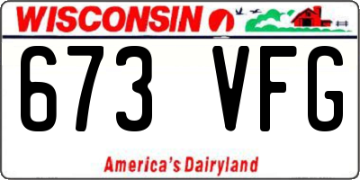 WI license plate 673VFG