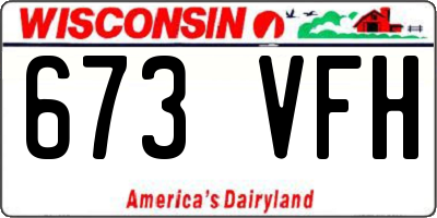 WI license plate 673VFH