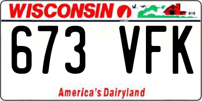 WI license plate 673VFK