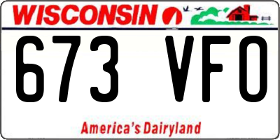 WI license plate 673VFO