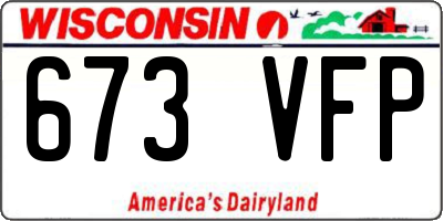 WI license plate 673VFP
