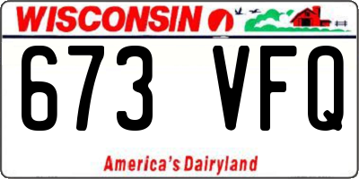 WI license plate 673VFQ