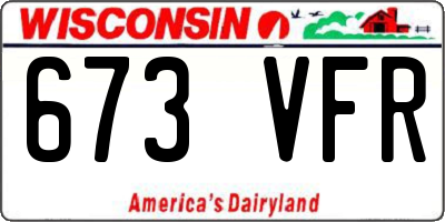 WI license plate 673VFR