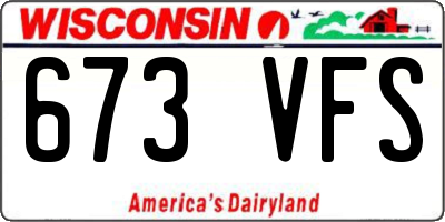 WI license plate 673VFS