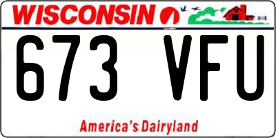 WI license plate 673VFU