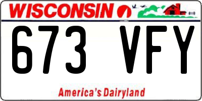 WI license plate 673VFY