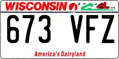 WI license plate 673VFZ