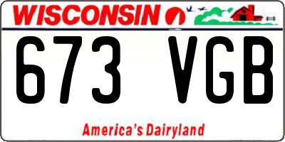 WI license plate 673VGB