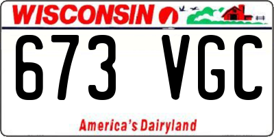 WI license plate 673VGC