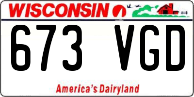 WI license plate 673VGD