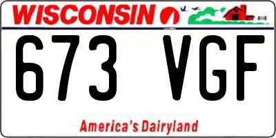 WI license plate 673VGF