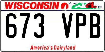 WI license plate 673VPB
