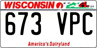 WI license plate 673VPC