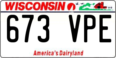 WI license plate 673VPE