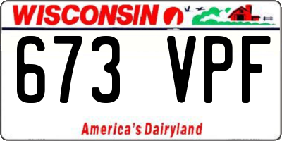 WI license plate 673VPF