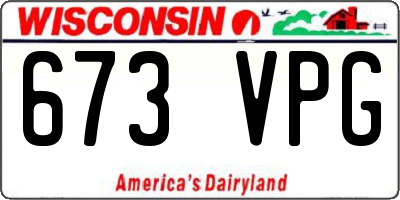 WI license plate 673VPG