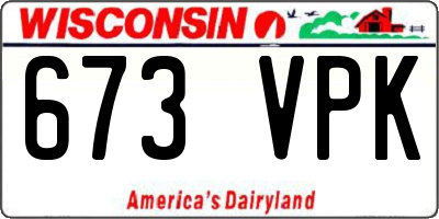 WI license plate 673VPK