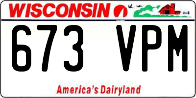 WI license plate 673VPM