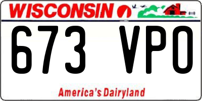 WI license plate 673VPO