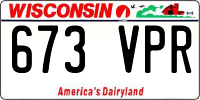 WI license plate 673VPR