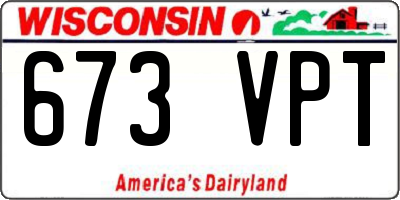 WI license plate 673VPT