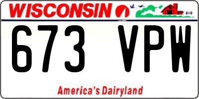 WI license plate 673VPW