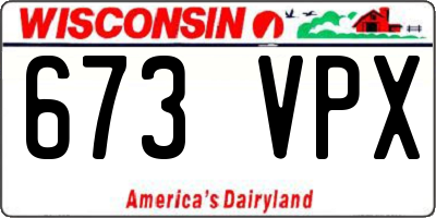 WI license plate 673VPX