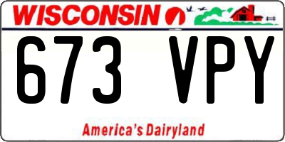 WI license plate 673VPY
