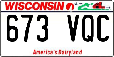 WI license plate 673VQC