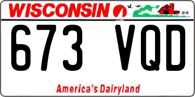 WI license plate 673VQD