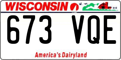 WI license plate 673VQE