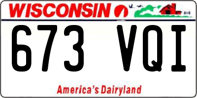 WI license plate 673VQI
