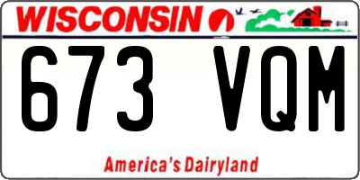 WI license plate 673VQM
